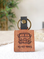 porte clé carré personnalisé bois 