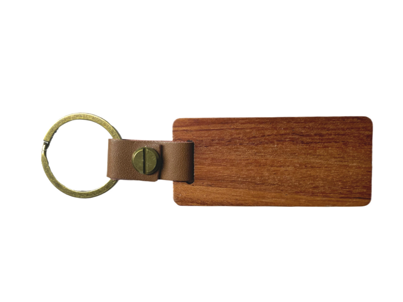 Porte clefs personnalisé, gravé sur mesure avec votre texte, adresse,  prénom, rectangle en bois